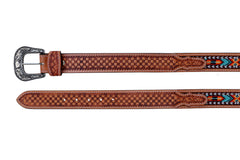 Western Genuine Leather Belt with Removable Buckle 30AB009