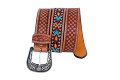 Western Genuine Leather Belt with Removable Buckle 30AB009