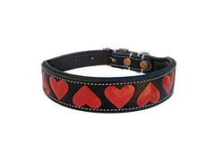 Western Style Hand Tooled Hand Finished Leather Dog Collar With Padded Soft Lining 10AB162