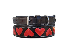 Western Style Hand Tooled Hand Finished Leather Dog Collar With Padded Soft Lining 10AB162