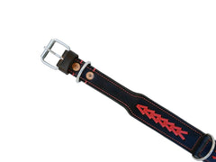 Western Style Hand Tooled Hand Finished Leather Dog Collar With Padded Soft Lining 10AB160