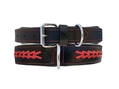 Western Style Hand Tooled Hand Finished Leather Dog Collar With Padded Soft Lining 10AB160