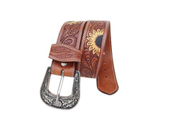 Western Genuine Leather Belt with Removable Buckle 30AB113