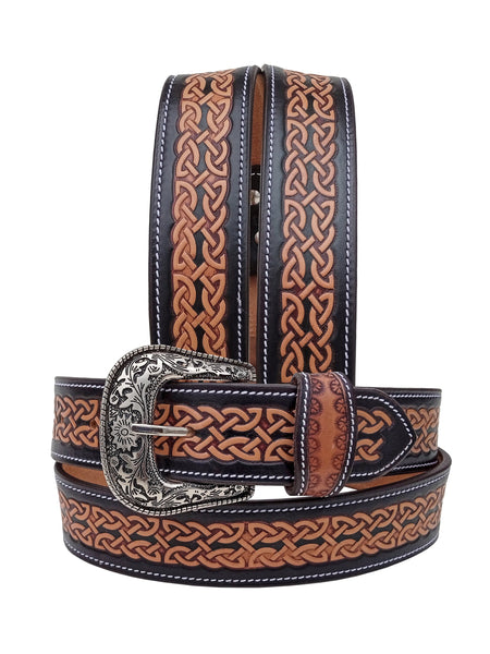 Western Genuine Leather Belt with Removable Buckle 30AB117