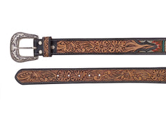 Handmade Western Beaded Belt Heavy Duty Full-Grain Leather Unisex with Removable Buckle  30IS114