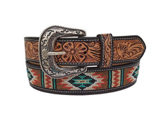 Handmade Western Beaded Belt Heavy Duty Full-Grain Leather Unisex with Removable Buckle  30IS114