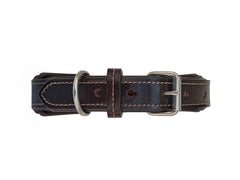 Western Style Beaded and Tooled Leather Dog Collar With Padded Soft Lining 10IS017