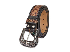 Handmade Western Beaded Belt Heavy Duty Full-Grain Leather Unisex with Removable Buckle  30IS114