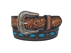 Handmade Western Beaded Belt Heavy Duty Full-Grain Leather Unisex with Removable Buckle  30IS115