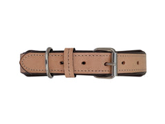 Western Style Beaded and Tooled Leather Dog Collar With Padded Soft Lining 10IS012