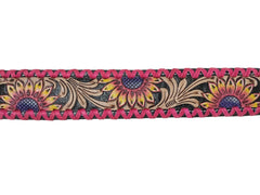 Western Style Hand Tooled Hand Finished Leather Dog Collar With Padded Soft Lining 10IS108