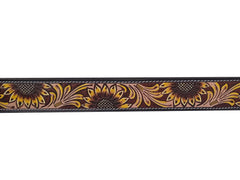 Western Style Hand Tooled Hand Finished Leather Dog Collar With Padded Soft Lining 10IS109