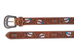 Western Genuine Leather Belt with Removable Buckle 30AB122