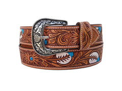 Western Genuine Leather Belt with Removable Buckle 30AB122