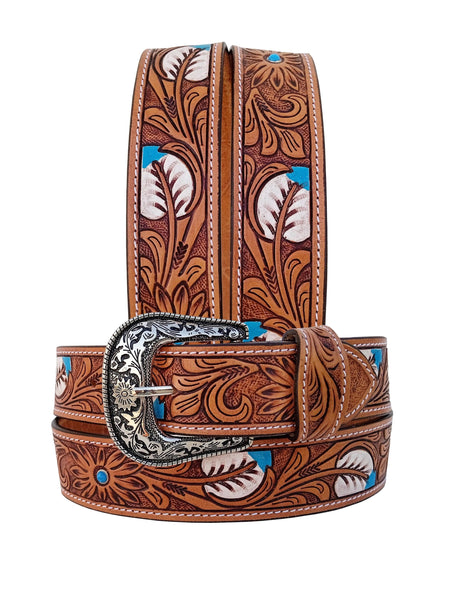 Western Genuine Leather Belt with Removable Buckle 30AB122